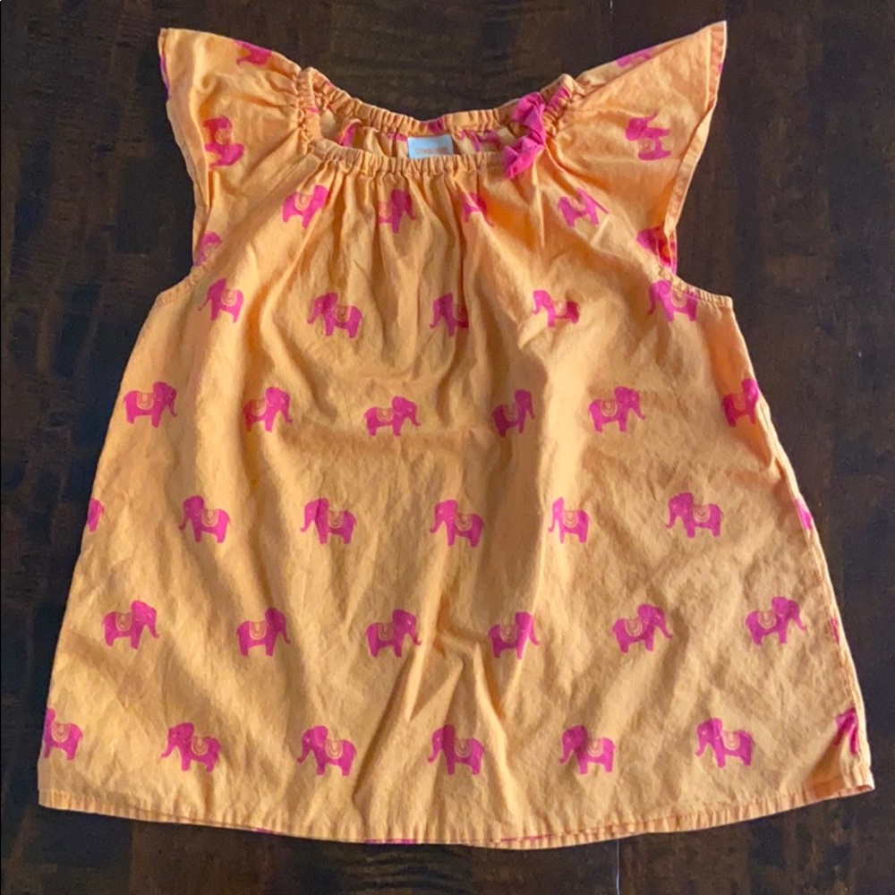 Gymboree Cotton Elephant Flutter Sleeve Shirt